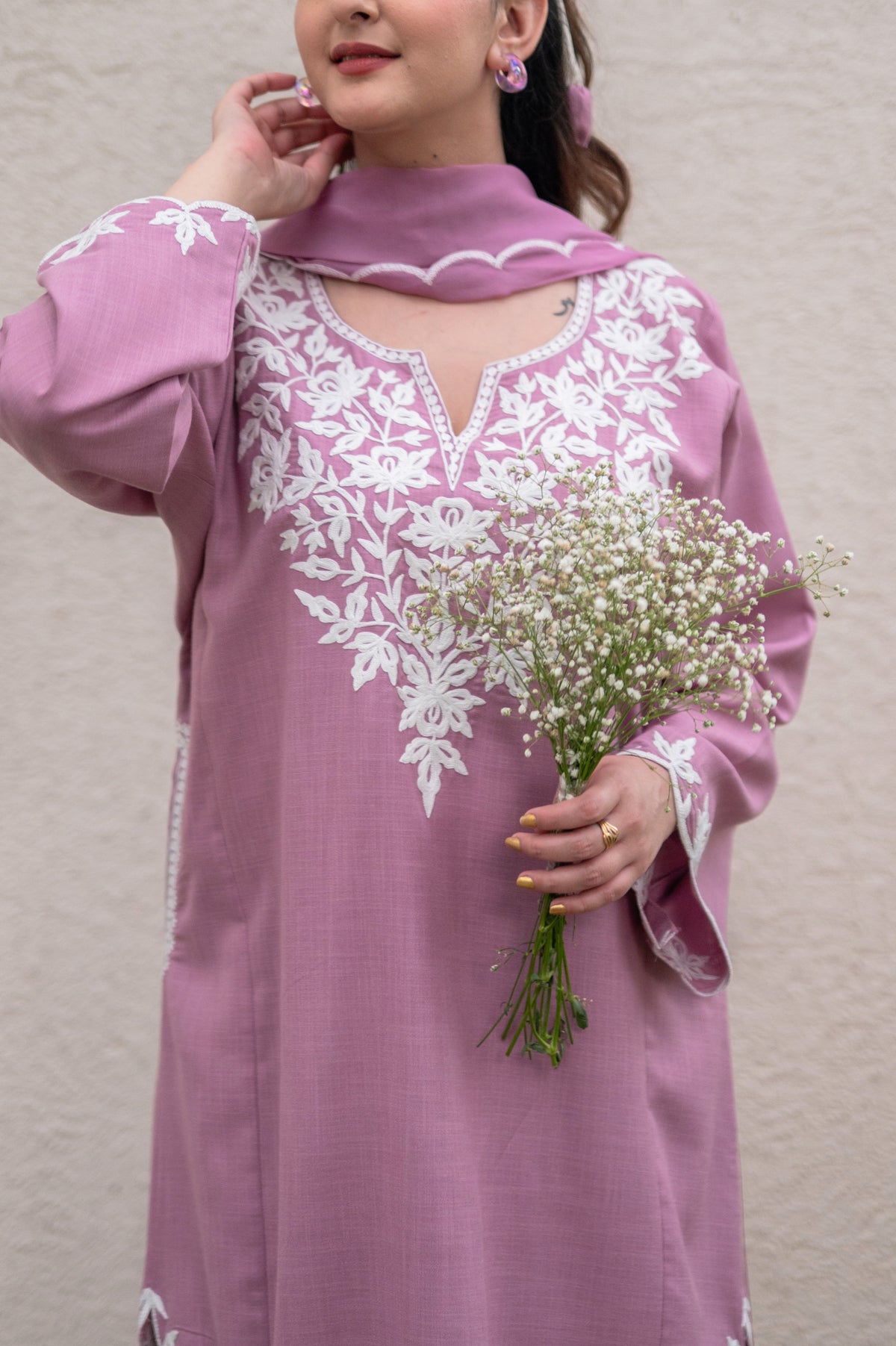 Mauve Pink Cotton Suit