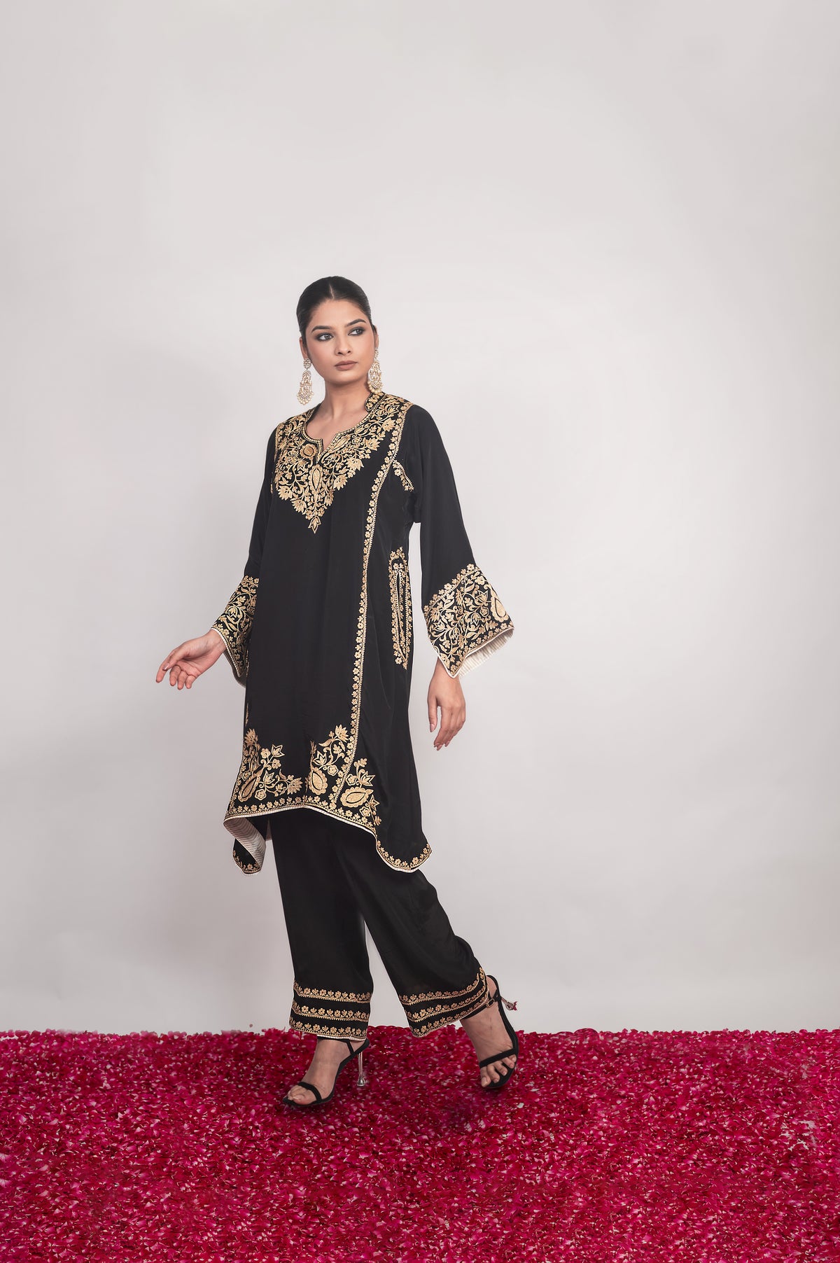 Naqsh-e-Shab |  Black Embroidered Pheran Set