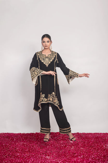 Naqsh-e-Shab |  Black Embroidered Pheran Set