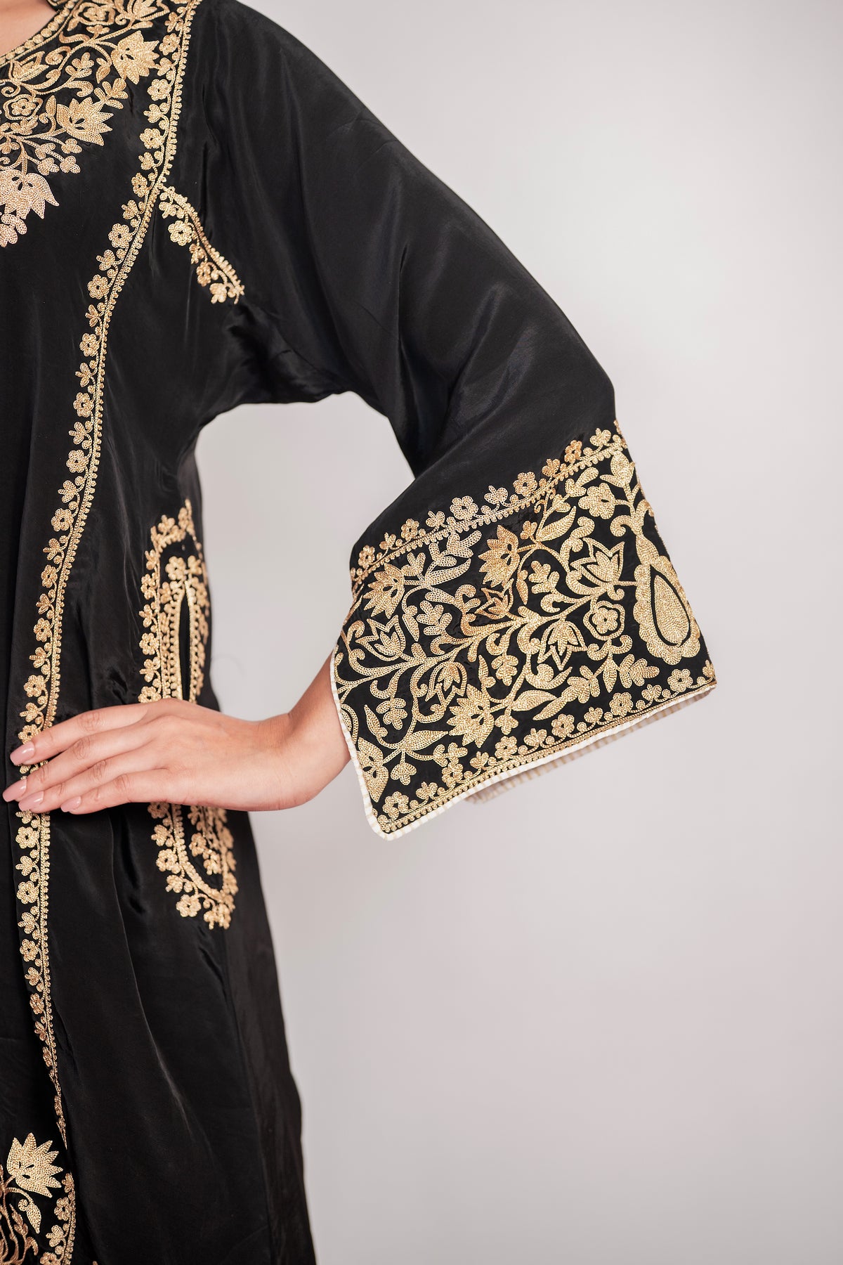 Naqsh-e-Shab |  Black Embroidered Pheran Set