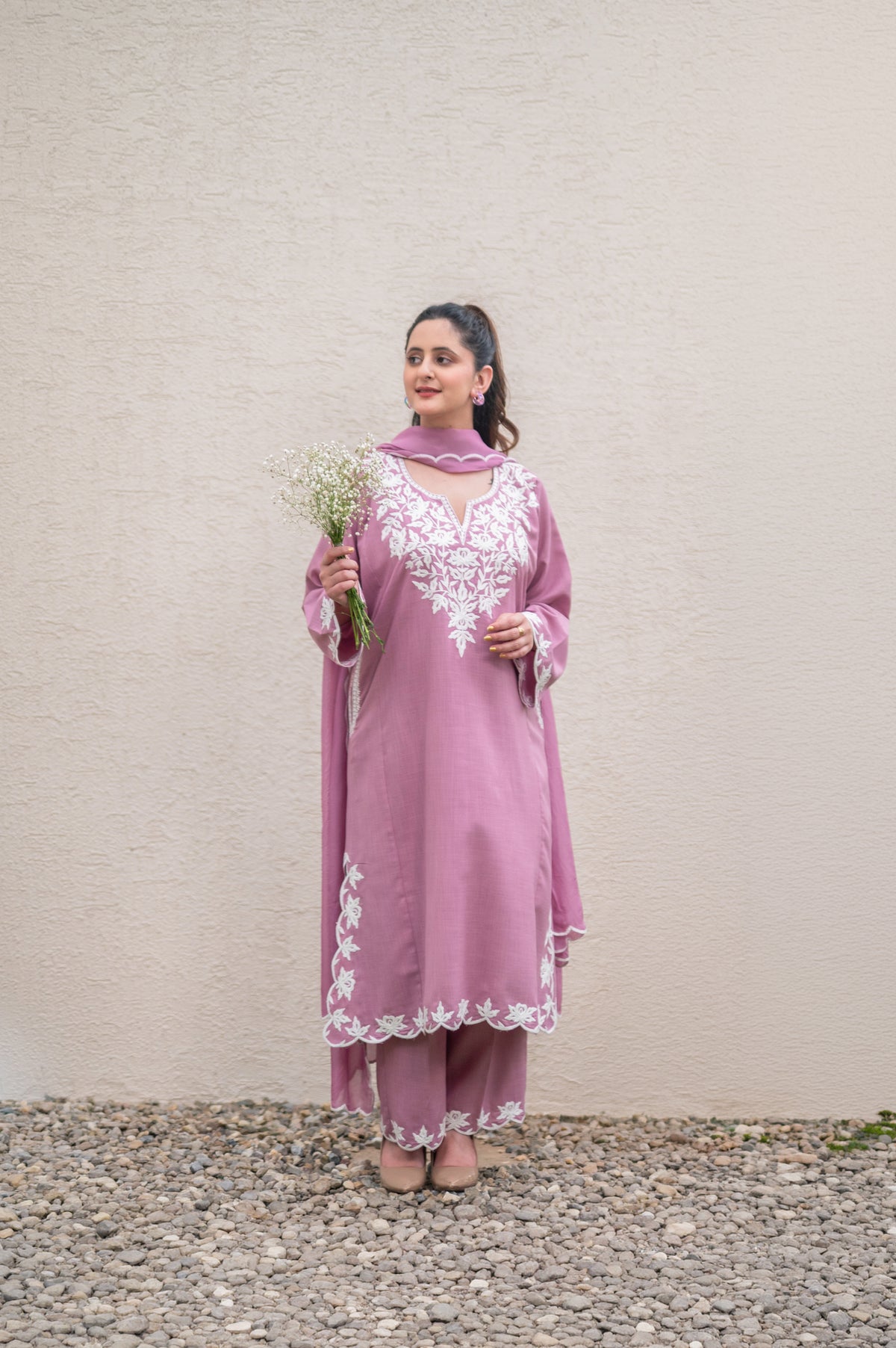 Mauve Pink Cotton Suit
