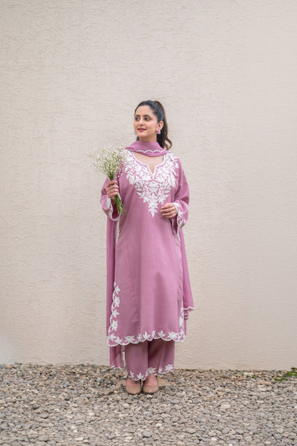 Mauve Pink Cotton Suit