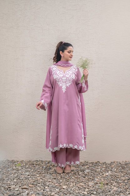 Mauve Pink Cotton Suit