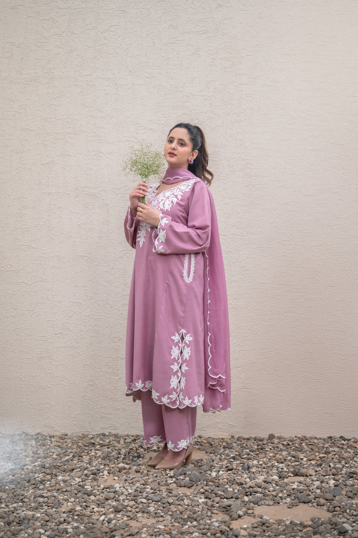 Mauve Pink Cotton Suit