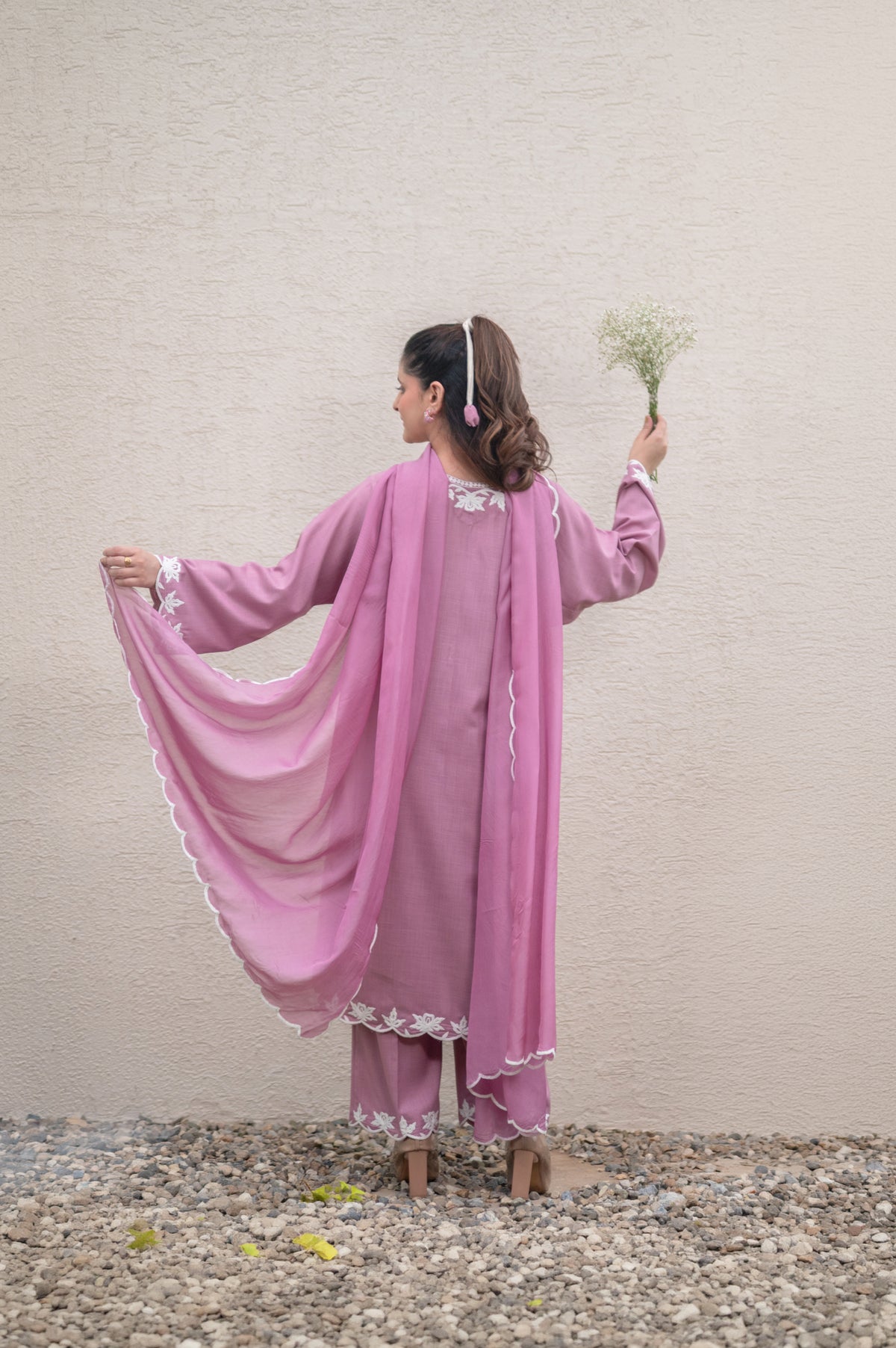 Mauve Pink Cotton Suit