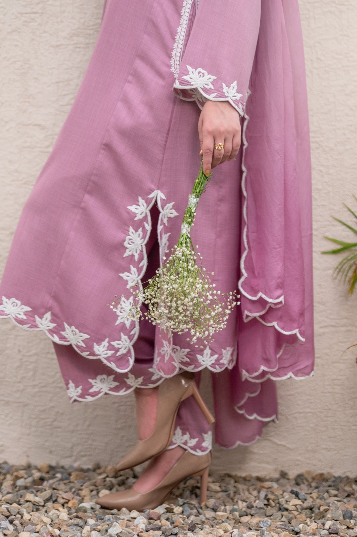 Mauve Pink Cotton Suit
