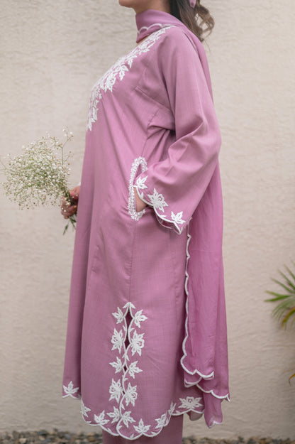 Mauve Pink Cotton Suit