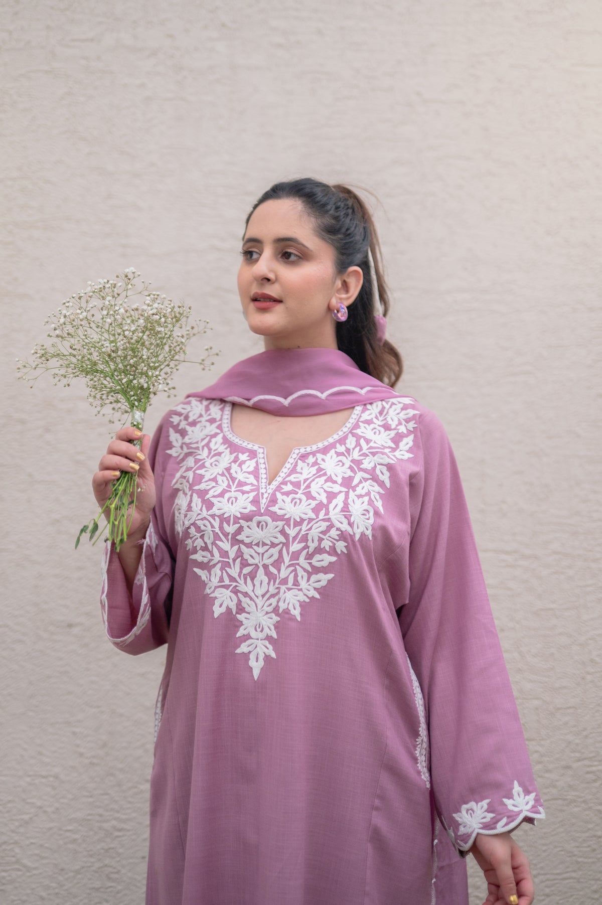 Mauve Pink Cotton Suit