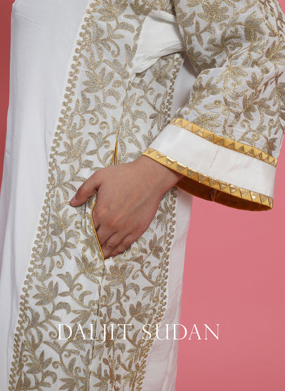White Kali Jaal Phiran Set